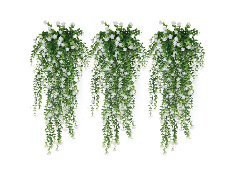  Lot de 3 plantes tombantes artificielles extérieures – fleurs résistantes au soleil pour décoration murale et jardin  - Conforama A