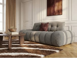 Canapé droit fixe <strong>BOBOCHIC</strong> <strong>APOLLON</strong> 2 places Tissu gris