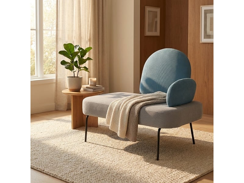  Canapé d'angle rembourré avec dossier et accoudoirs en tissu kiki - turquoise  - Conforama B