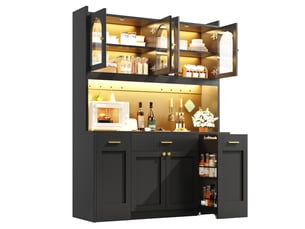 Buffet 6 porte(s) 3 tiroir(s) <strong></strong> <strong>Morn Vibe</strong> - 120 cm coloris noir