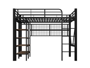 Lit mezzanine 90x200 cm <strong>ZOVIRA</strong>  <strong></strong> coloris noir