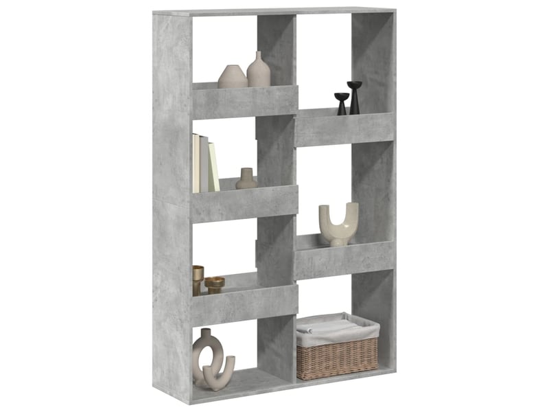  Cloison bibliothèque, meuble de rangement gris béton 100x33x155,5cm bois ingénierie  - Conforama C