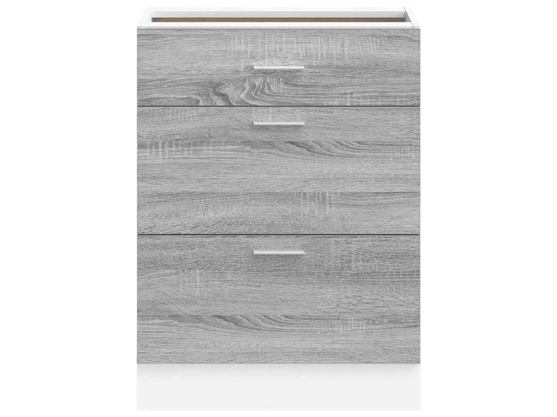  Meuble de rangement, meuble bas de cuisine lyon gris sonoma bois d'ingénierie  - Conforama D