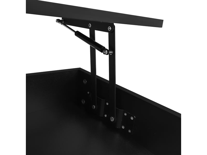  Table basse 100x50x44 cm relevable avec 2 tiroirs et led, noir  - Conforama W