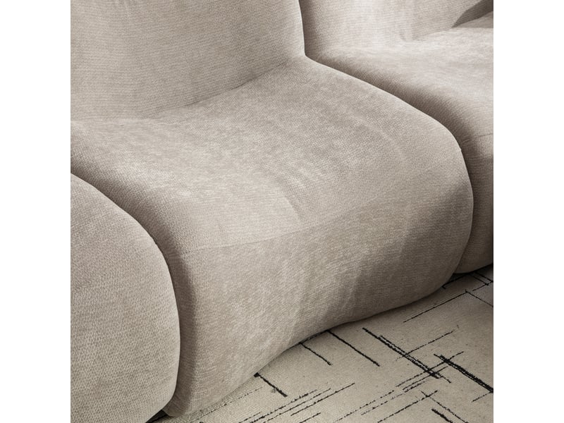  Canapé 2 places, revêtement en tissu chenille, sans assemblage, gris  - Conforama W