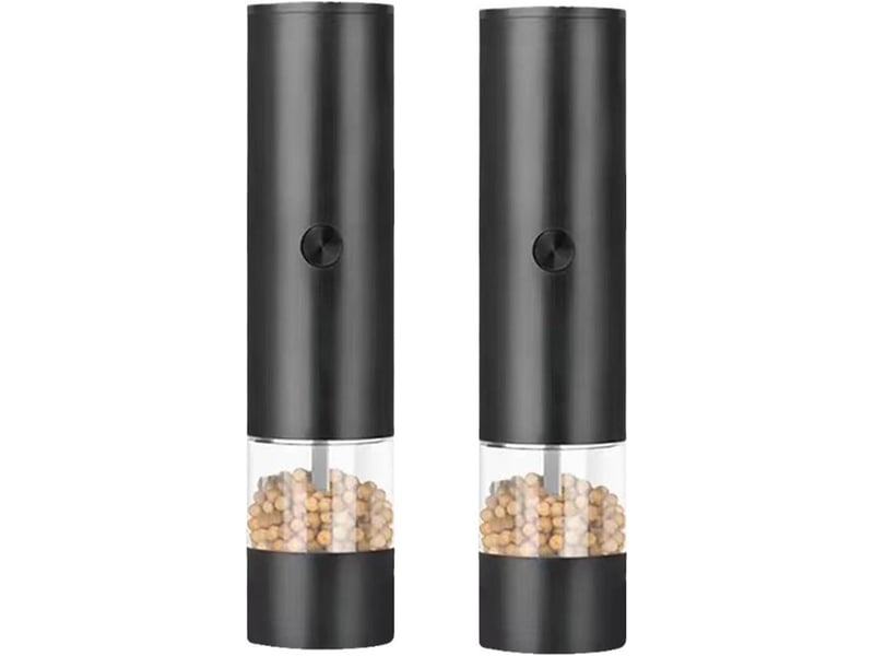  Ensemble de moulins à sel et à poivre électriques - moulins à poivre automatiques à piles - grosseur réglable(lot de 2 - noir)  - Conforama A
