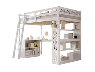 Lit mezzanine 90x200 cm ROLIPO coloris blanc