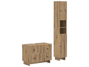 Ensemble de 2 meubles de salle de bain ede chêne artisanal cf63134