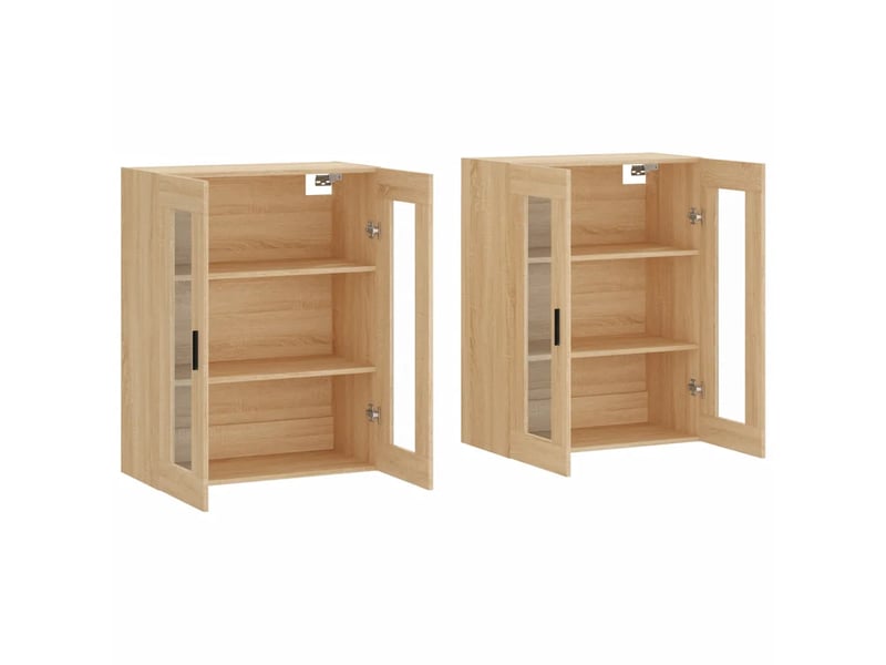  Lot de 2 armoires murales chêne sonoma 69,5 x 34 x 90 cm pour rangement pratique design élégant en bois d'ingénierie 02_0055440  - Conforama B