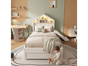 Lit cabane 90x200 cm <strong></strong>  <strong>Morn Vibe</strong> coloris beige