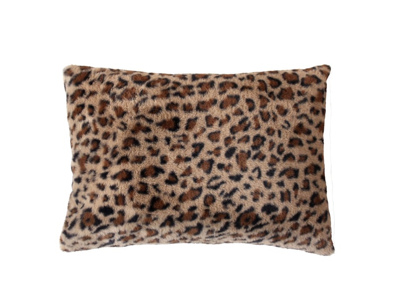  Coussin léopard effet fourrure 40 x 60 cm – coussin décoratif - 40x60cm - noir  - Conforama B