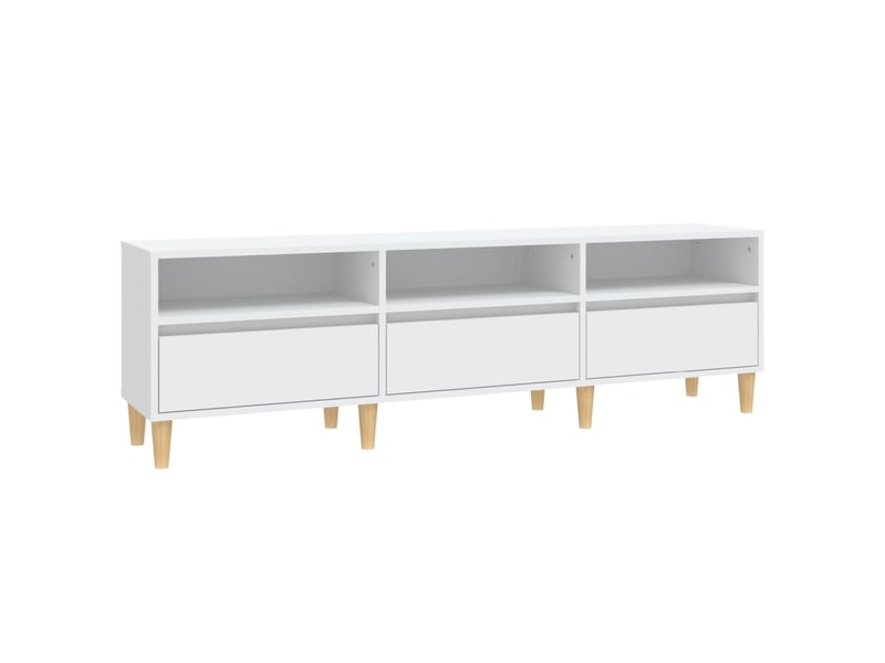 Meuble tv - banc tv - meuble de rangement blanc 150x30x44,5 cm bois d'ingénierie  - Conforama A