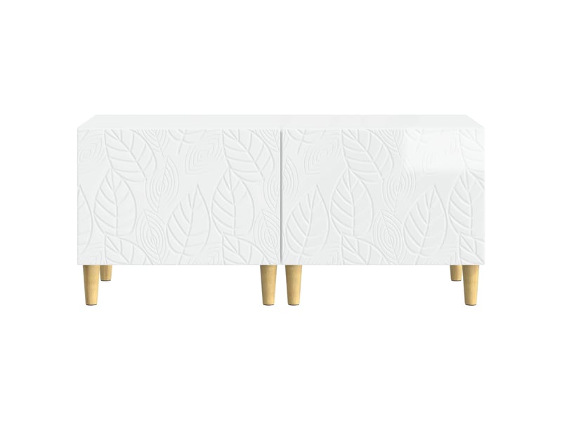  Meuble tv - banc tv - meuble de rangement blanc brillant bois d'ingénierie  - Conforama E