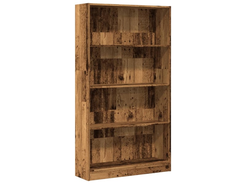  Bibliothèque, meuble de rangement salon vieux bois 80x24x143 cm bois d'ingénierie  - Conforama A