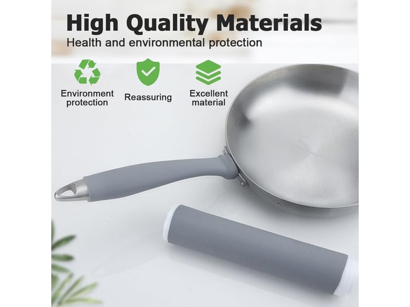  Couvercle d'isolation thermique de poignée de pot,2 pièces manchon de poignée de poêle en silicone résistant a la chaleur pour poêle a frire none - Conforama E