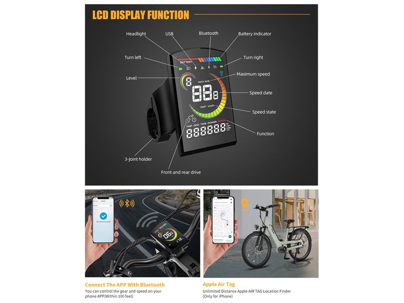 Vélo électrique vitilan l5,500w 48v 15ah,26*2,4 pneus larges kenda frein à disque hydraulique shimano 7 vitesses,vert - Conforama W