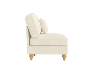Canapé de salon, canapé chenille, en chenille, blanc, avec accoudoirs