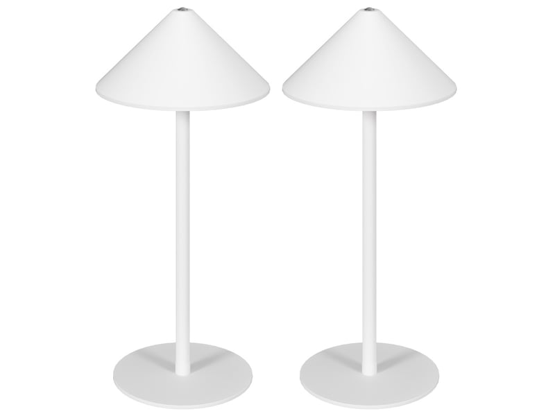 Lot de 2 lampes de table led 15x31,5 cm 3 couleurs de lumière usb a+c à toucher métal blanc  - Conforama A