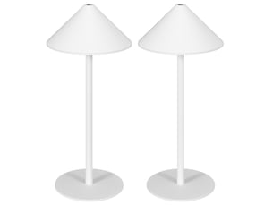 Lot de 2 lampes de table led 15x31,5 cm 3 couleurs de lumière usb a+c à toucher métal blanc