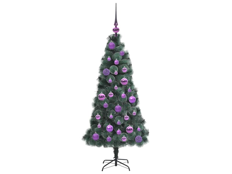  Sapin de noël, arbre de noël artificiel pré-éclairé avec set de boules vert  - Conforama D
