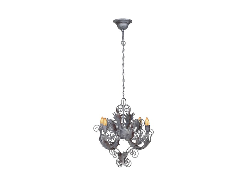  Lustre baroque en métal fly through 59cm argent  - Conforama B