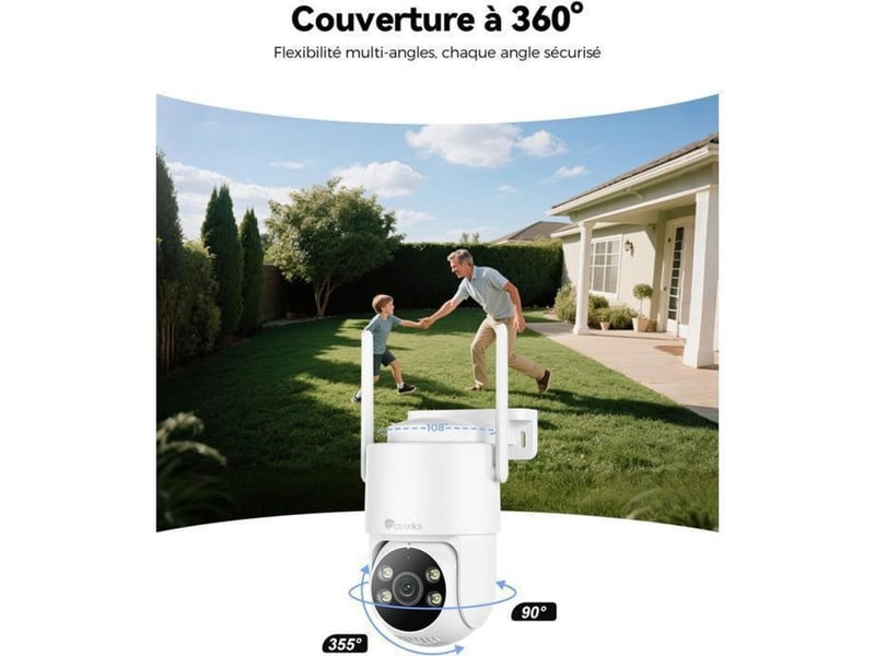  Camera ip wifi ptz 5mp dome 355 90 vision couleur 30m double bande 2.4 5ghz zoom 4x detection humaine voiture animal 149519_AABCU54305_6_DROPFR - Conforama D