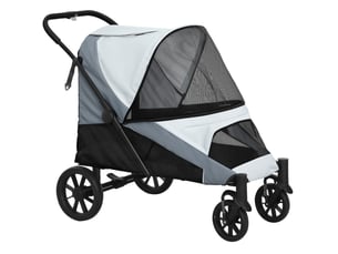 Poussette pliable 124x67x100 cm gris