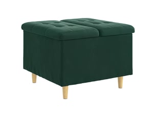 Ottoman, repose pied salon avec rangement vert foncé 60x60x45 cm velours