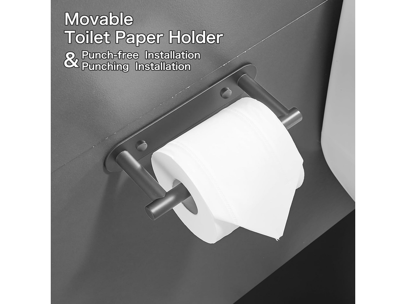  Porte-serviettes en papier en acier inoxydable, porte-rouleau de papier rotatif monobloc, facile à installer, gris bronze  - Conforama A