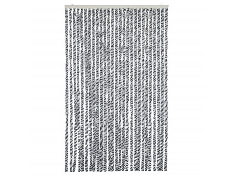 Rideau anti-mouches, moustiquaire gris et noir et blanc 118x220 cm chenille cf43555  - Conforama C