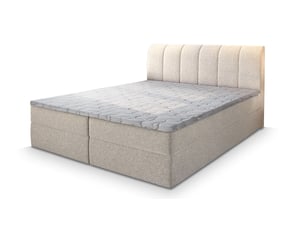 Lit avec rangement 180x200 cm <strong>MASSENO</strong> <strong></strong> coloris beige