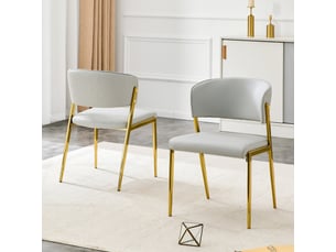 Ensemble 2 chaises salle à manger modernes – piètement métallique, assise et dossier rembourrés, solides