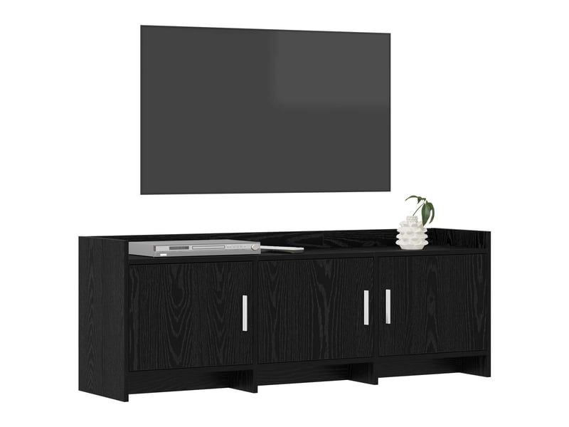  Meuble tv - banc tv - meuble de rangement 130 x 33 x 47 cm chêne noir bois d'ingénierie  - Conforama C