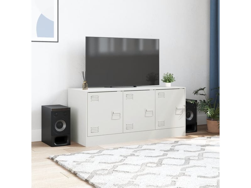  Meuble tv - banc tv - meuble de rangement blanc 99x39x44 cm acier  - Conforama C