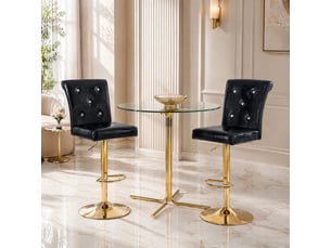 tabouret de bar assise réglable en hauteur <strong>STILVORA</strong> - noir hauteur d'assise 64 cm vendu Par paire