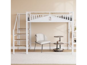 Lit mezzanine 140x200 cm SOGEU coloris blanc