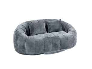 Canapé pouf modenvie 2 places en chenille gris 150 x 95 x 63 cm
