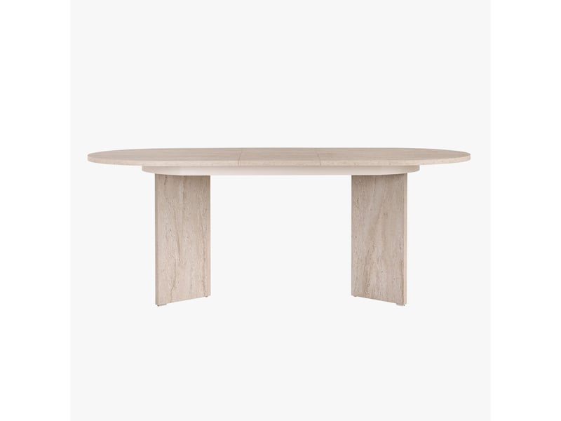  Table à manger extensible ovale beige 160-200 cm  - Conforama C