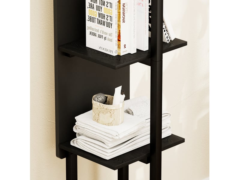  Miroir porte-manteau pivotant 360° 40x174 cm, meuble entrée, gain de place, meuble chambre et salon, métal et pb, noir  - Conforama E