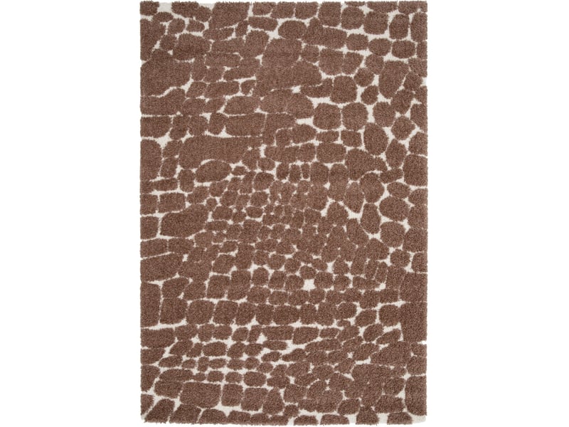  Tapis shaggy doux motif galets marron et écru 160x230  - Conforama B