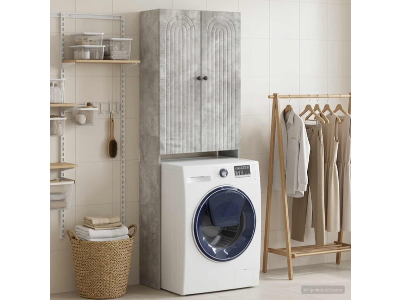  Armoire de toilette alkmaar gris béton 66x25.5x190 cm  - Conforama B