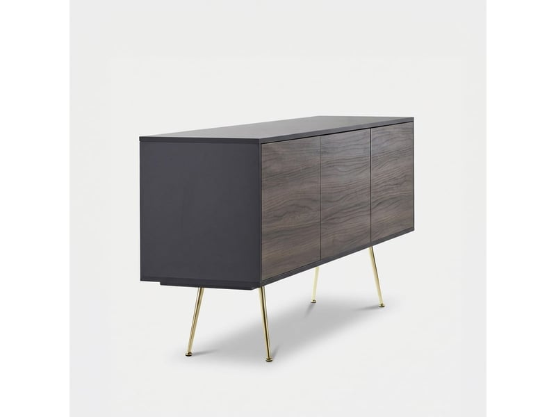 Buffet moderne avec 3 portes sayen - marron - noir  - Conforama D