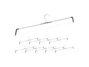 Lot de 10 cintres à pantalons 11 x 50 x 1,2 cm avec revêtement antidérapant style pratique en métal noir 13_0008298