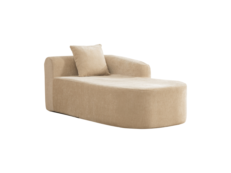 Canapé modulable en tissu chenille beige clair, compressé sous vide, sans montage nécessaire, design contemporain pour salon - Conforama A