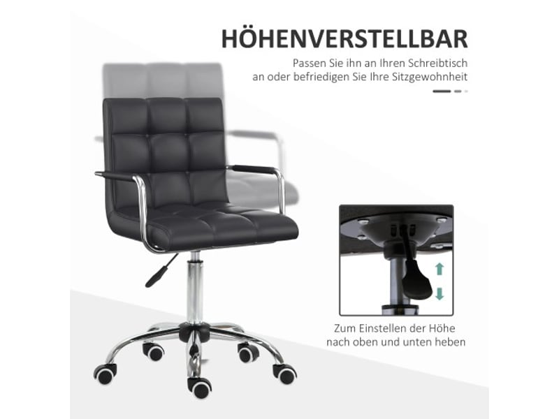  Chaise de bureau ergonomique avec accoudoirs, réglable 46-61 cm, pour bureau et télétravail  - Conforama E