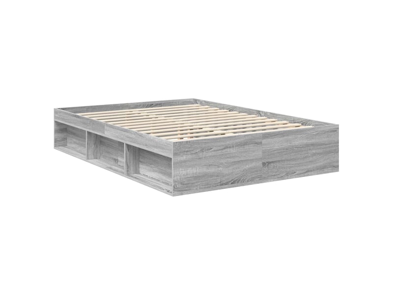  Lit double- lit adulte -  cadre de lit gris sonoma 135 x 190 cm pin massif  - Conforama D