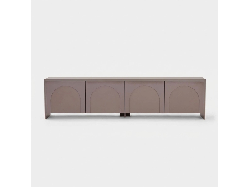  Support tv mobile moderne de 180 cm avec portes aurelia - gris tourterelle  - Conforama E