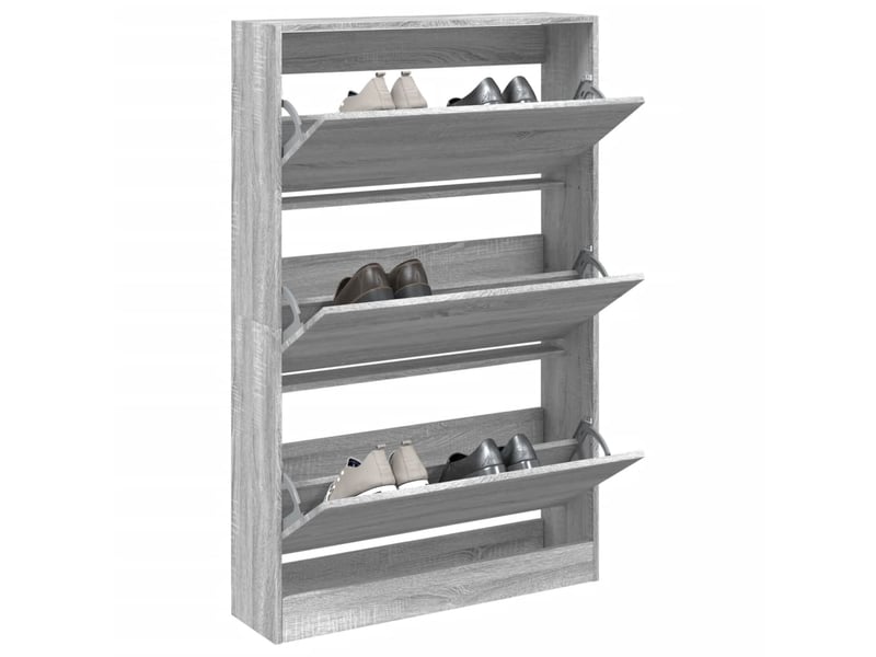  Meuble à chaussures, armoire à chaussures sonoma gris 80x21x125,5cm bois d'ingénierie  - Conforama B