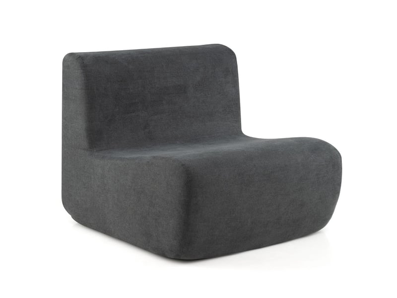  Pouf ergonomique en velours 84 x 82 x 69 cm confort optimal design moderne en velours gris 20_0018743  - Conforama A