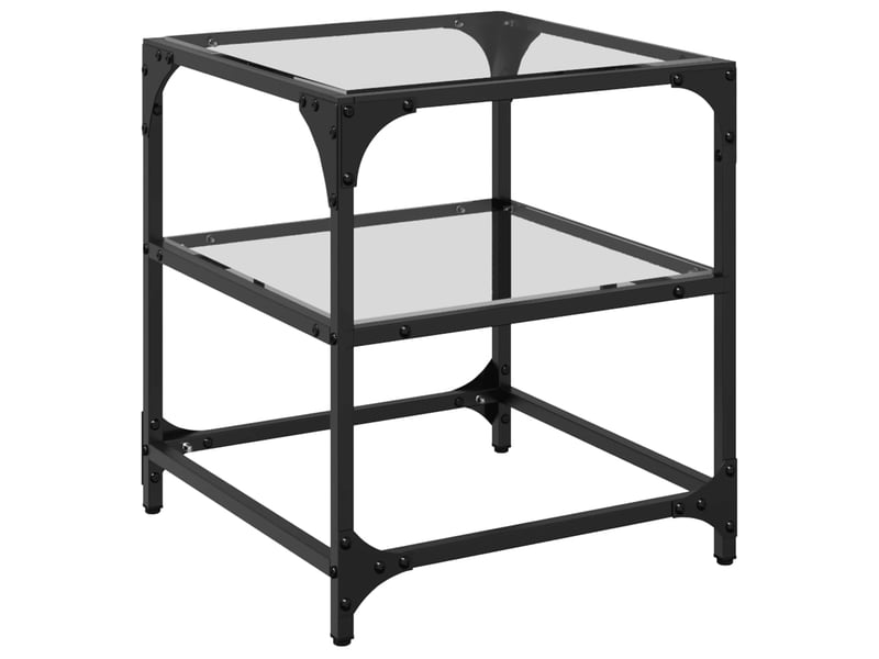  Table basse | table d'appoint salon avec dessus en verre transparent 40x40x45 cm acier  - Conforama A